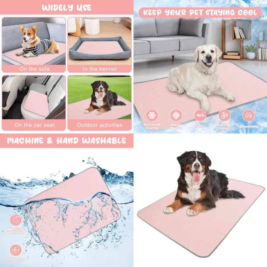 Washable Summer Dog Cooling Mat | Self-Cooling Ice Silk Pad