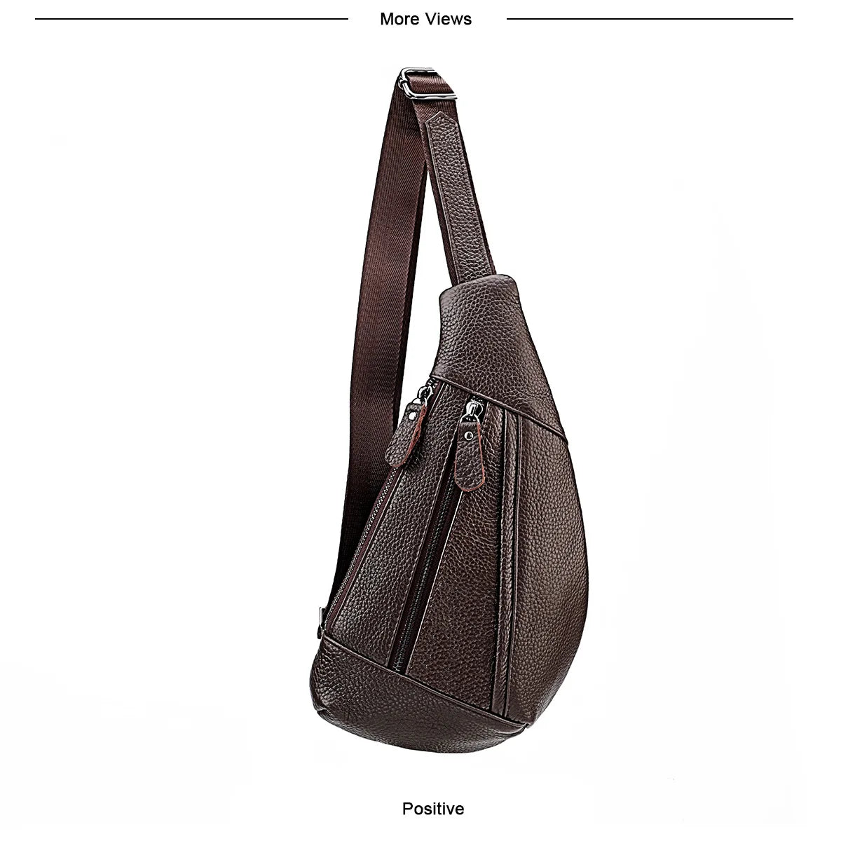 Men's Genuine Leather Chest Bag | Casual Triangle Crossbody Sling