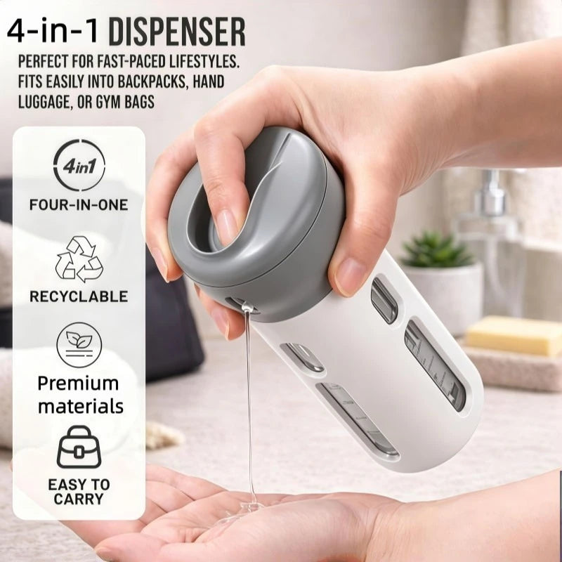 4-in-1 Leakproof Travel Bottle Set for Toiletries & Cosmetics