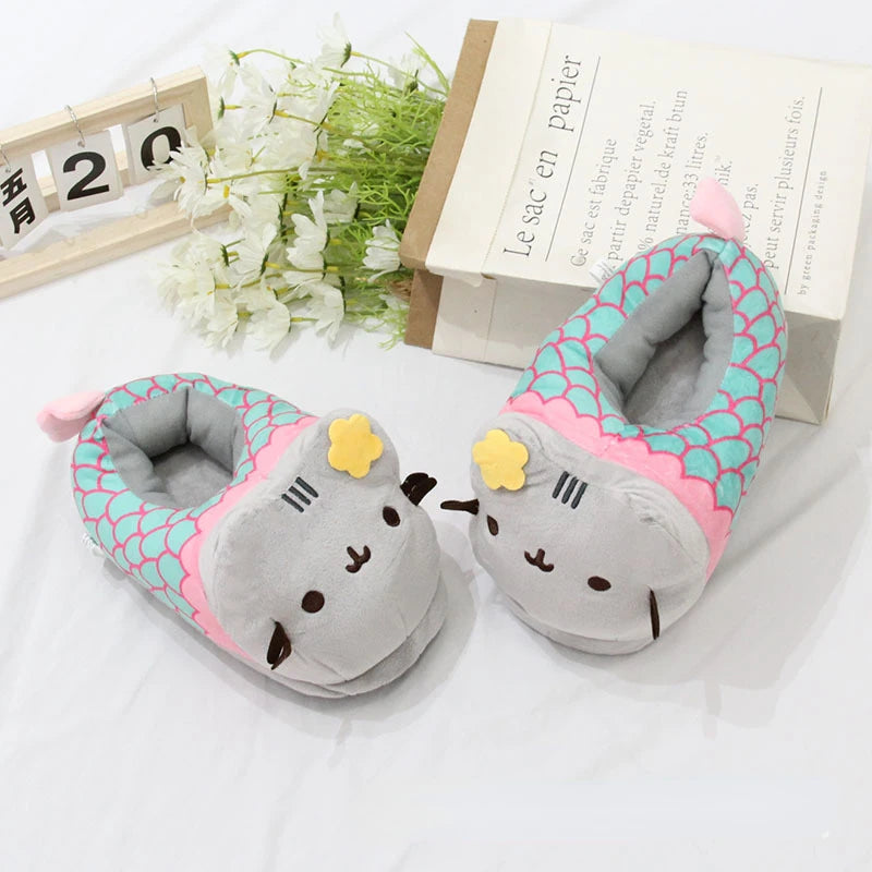 Cute Cartoon Cat Slippers | Cozy Plush Doll Indoor Shoes