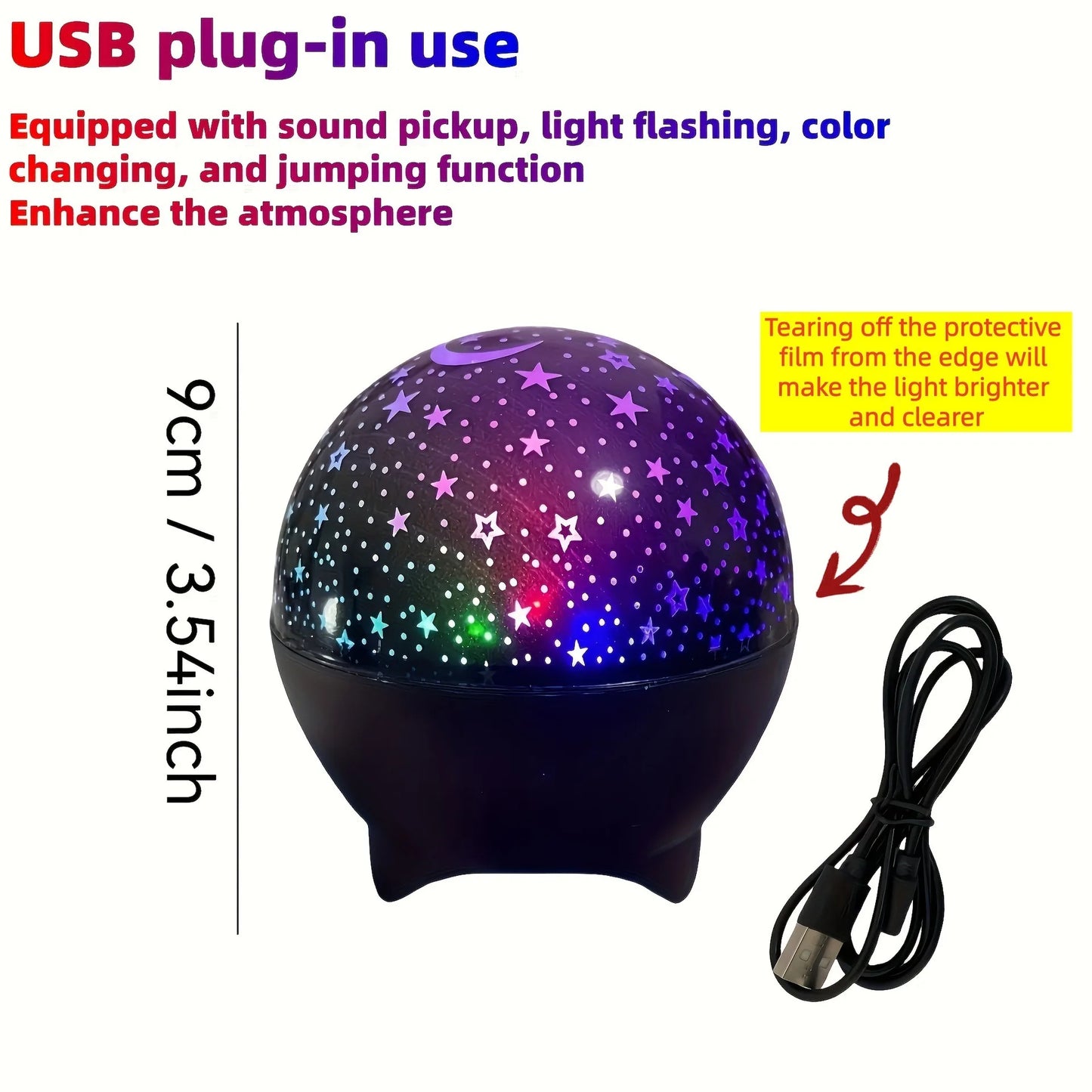 RGB Starry Moon Galaxy Projection Lamp | Kids Room Decor