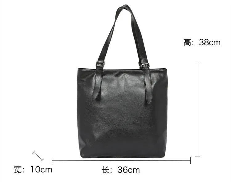 Soft Leather Tote Bag for Men | Large Capacity Business Casual