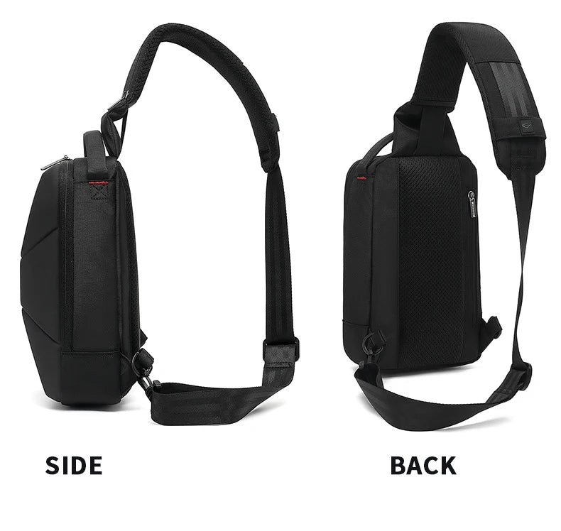 Men's Waterproof Chest Bag with USB Port | Stylish & Lightweight