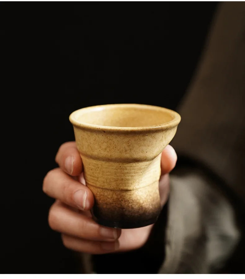 Creative Japanese Retro Ceramic Coffee Mugs | Stylish Latte Cups