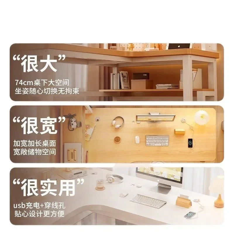 Premium Solid Wood Corner Computer Desk | Modern Workspace Solution