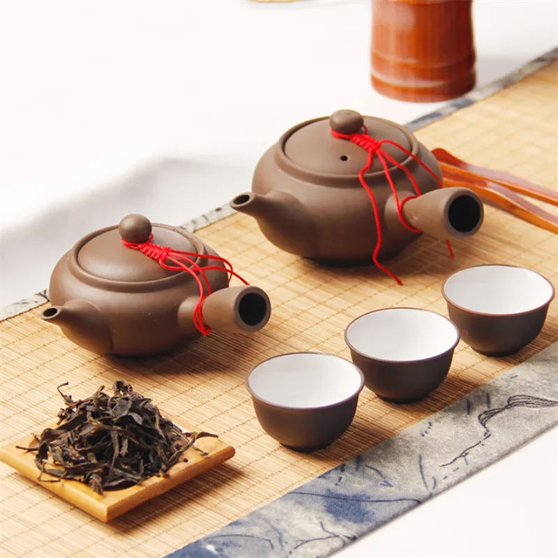 Elegante tetera hecha a mano de arcilla púrpura | Juego de té chino Kung Fu