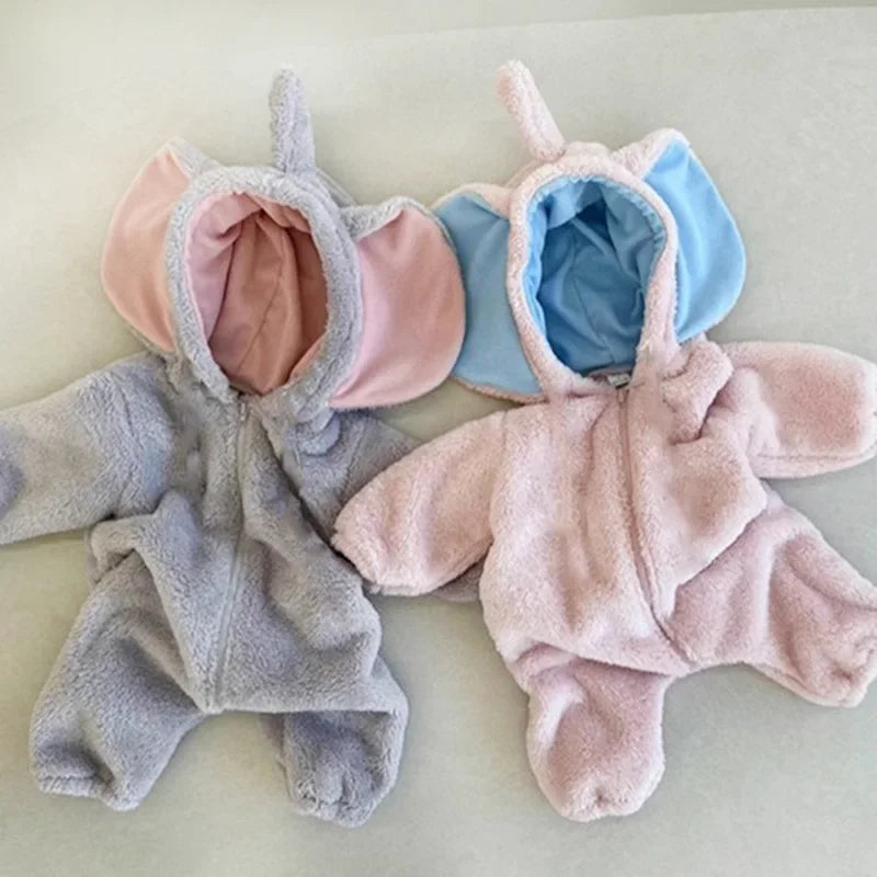 Cute Cartoon Elephant Fleece Jumpsuit for Infants | Cozy Winter Wear