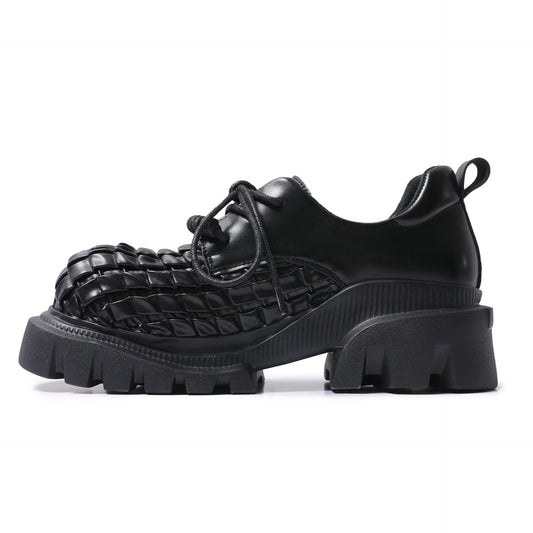 Women's British Style Height-Increasing Leather Pumps | Elegant Casual Shoes