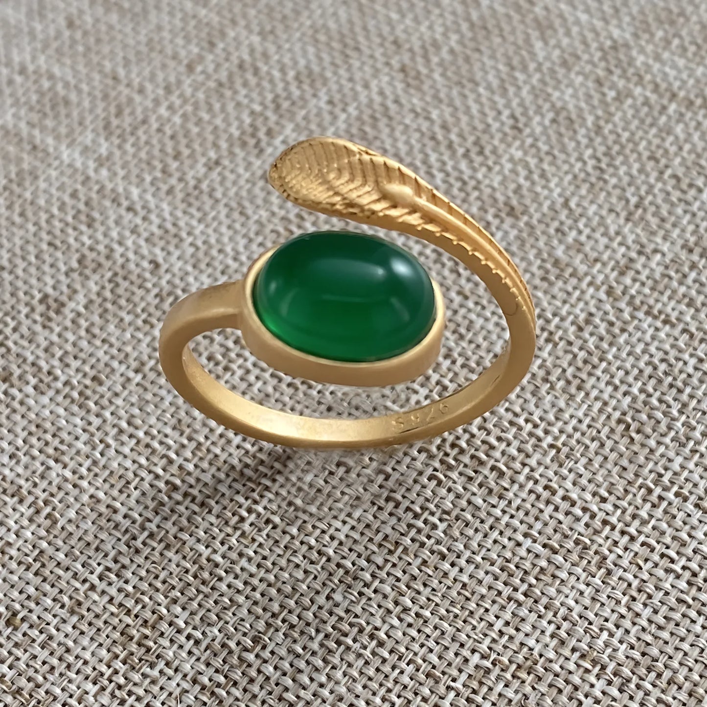 Adjustable Geometric Jade Ring for Women | Vintage Jewelry Gift