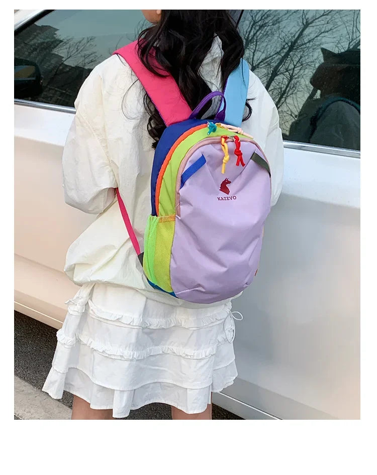 Dopamine backpack, contrasting colors, travel backpack, hiking, mountaineering, outdoor leisure, lightweight travel, study bag