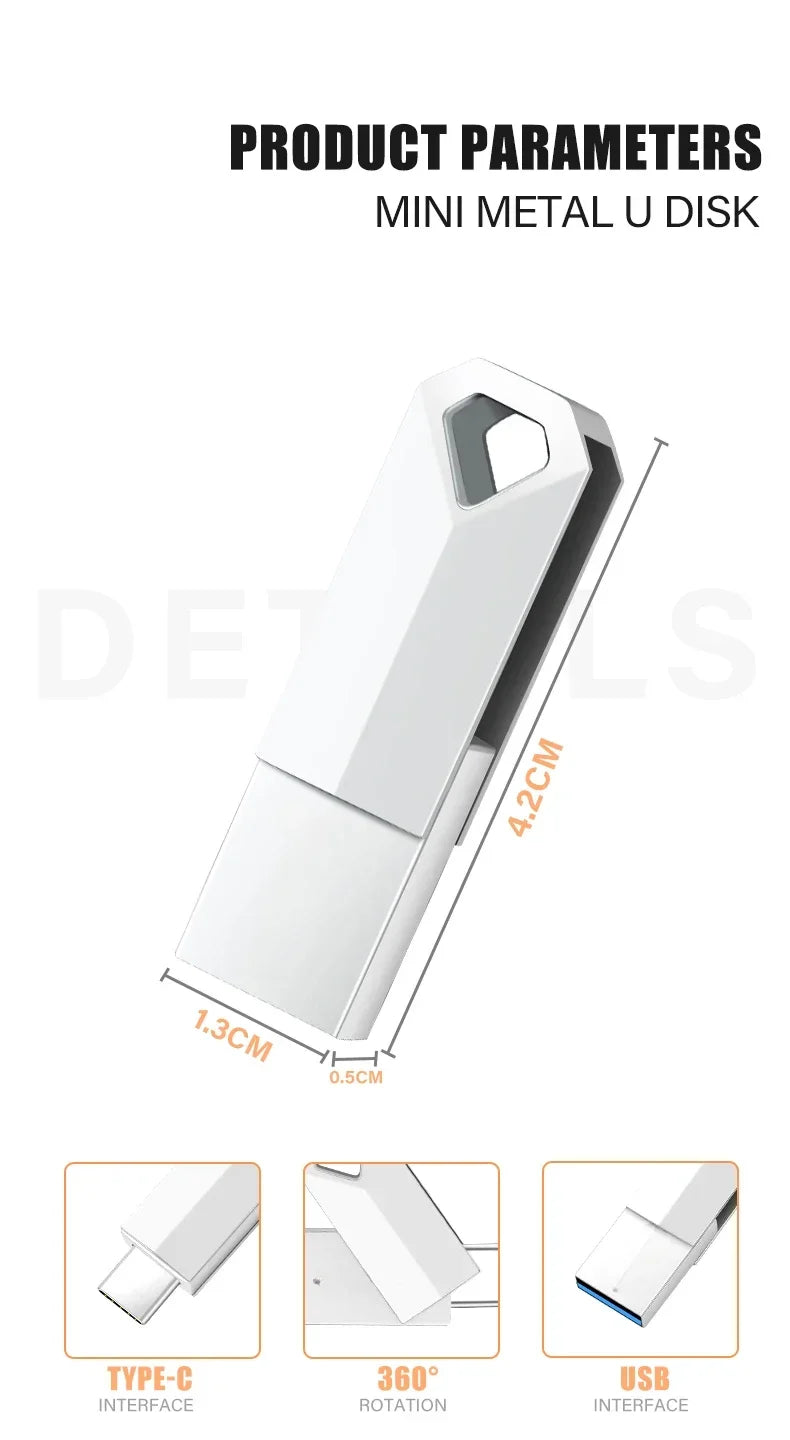 Dual TYPE-C Metal USB Flash Drive | Reliable Memory Storage