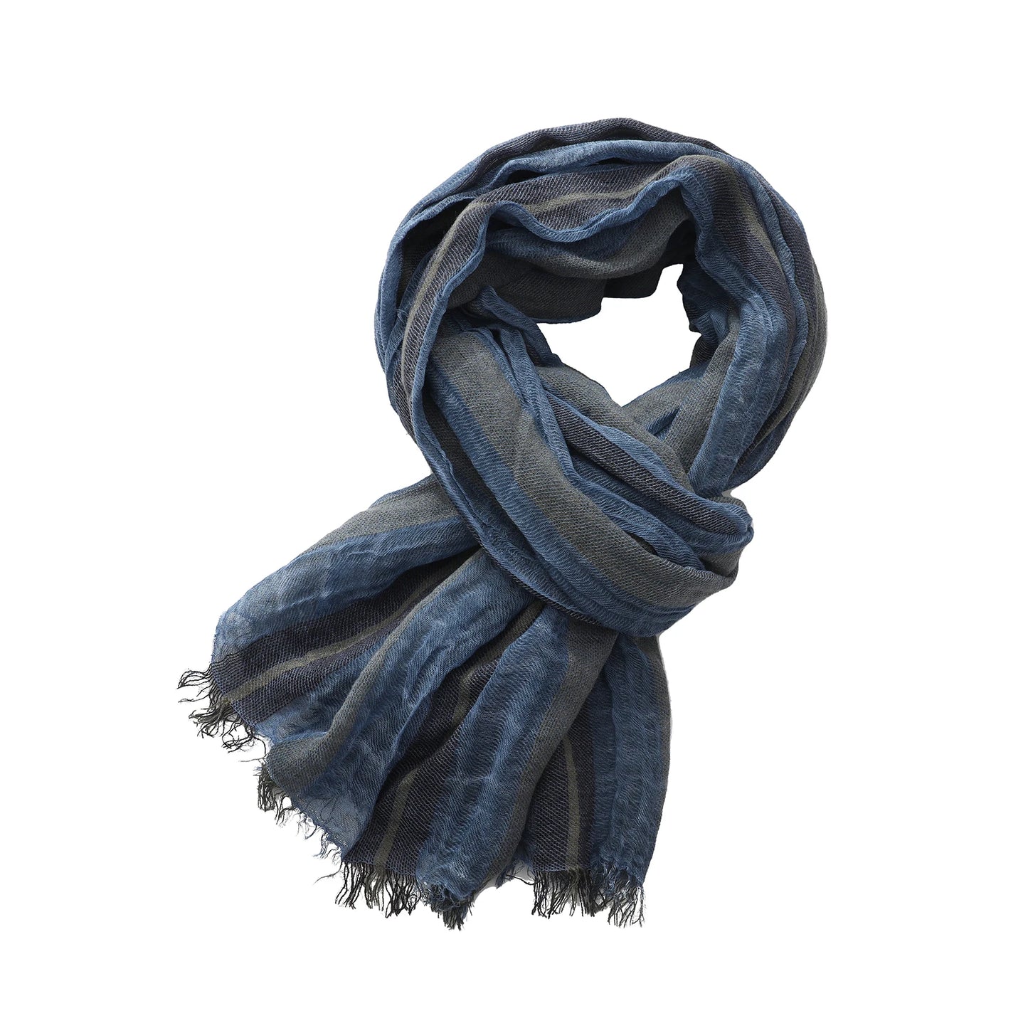 Men's Cotton Linen Striped Scarf | Warm & Stylish Winter Accessory