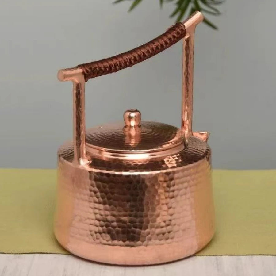 Vintage Copper Coffee Pot | Handcrafted Teapot with Lid