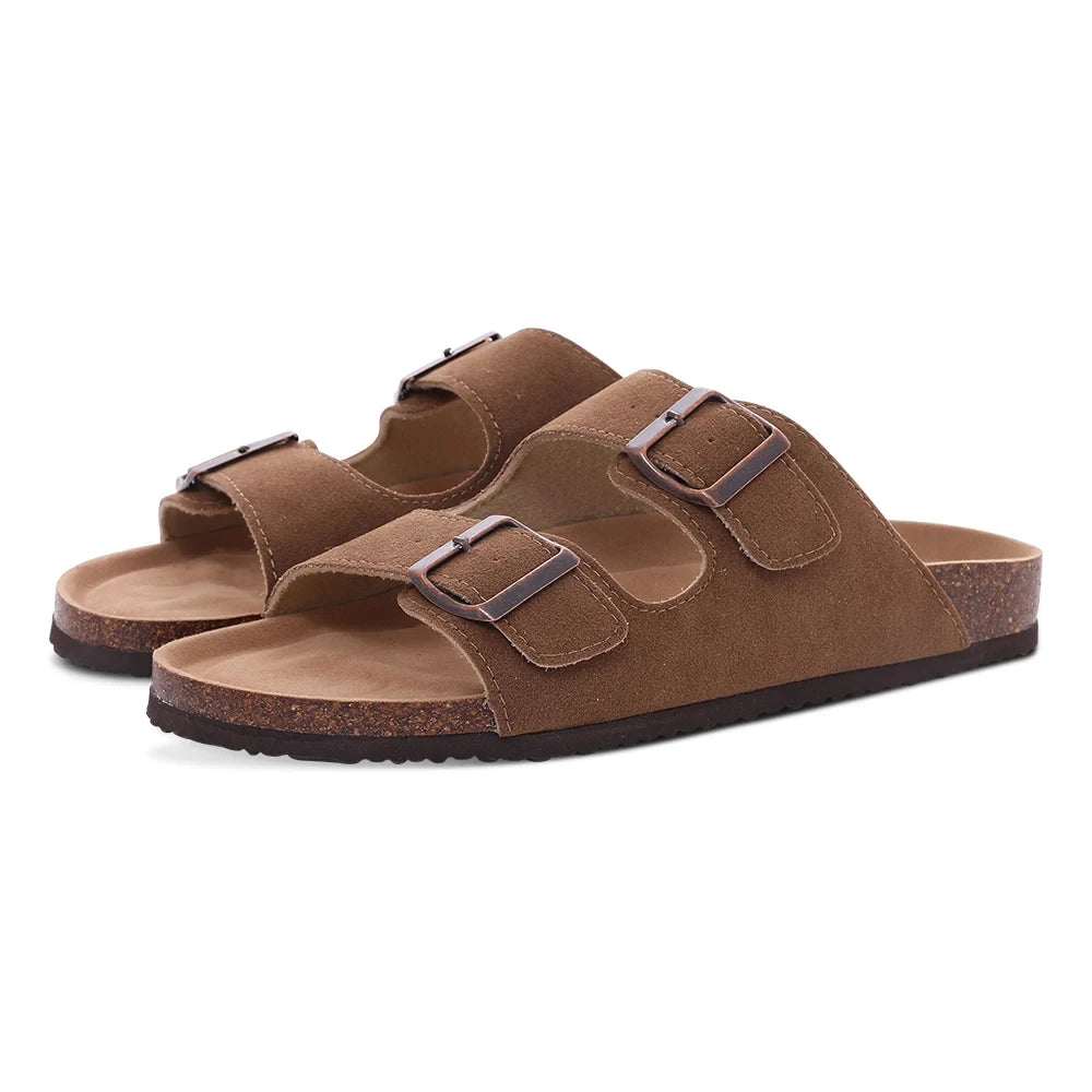 Shevalues Suede Clogs For Women Men Summer Cork Mules Soft Footbed Sandals With Arch Support  New Leisure Fashion Genuine Clogs