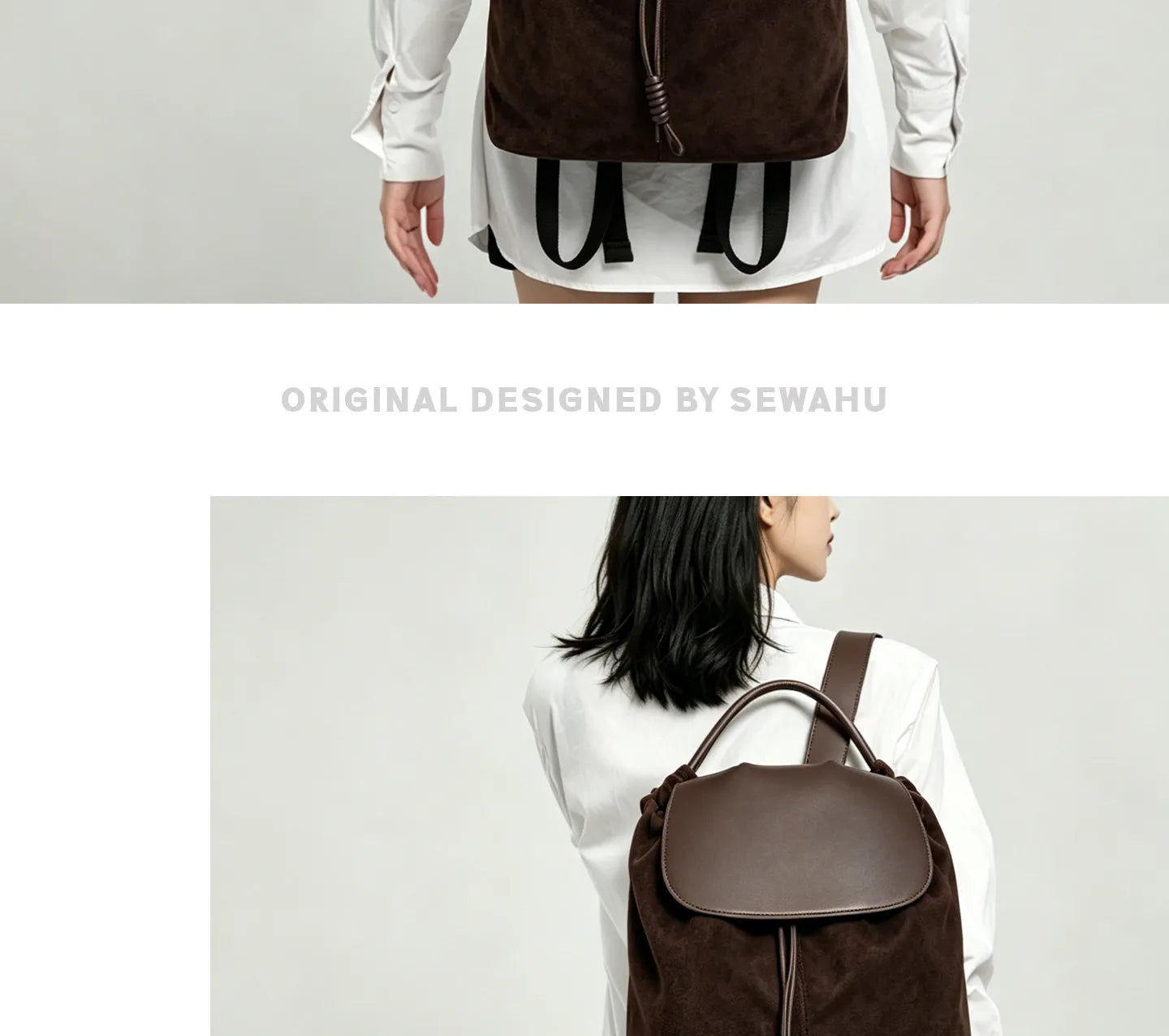 Versatile Large Capacity Suede Leather Bucket Backpack | Trendy Design