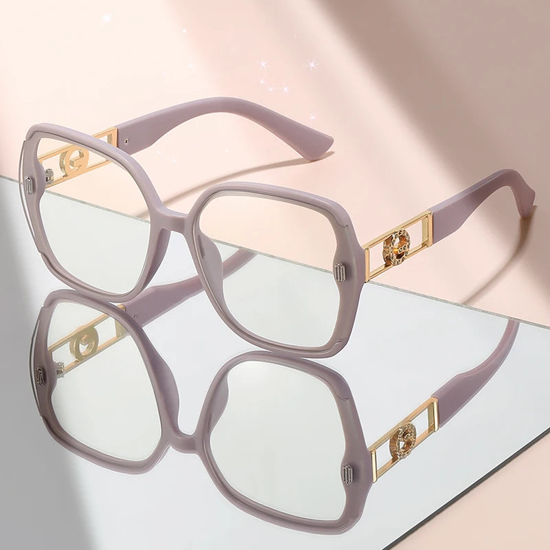 Stylish Large-Frame Flat Glasses | Chic Minimalist Eyewear