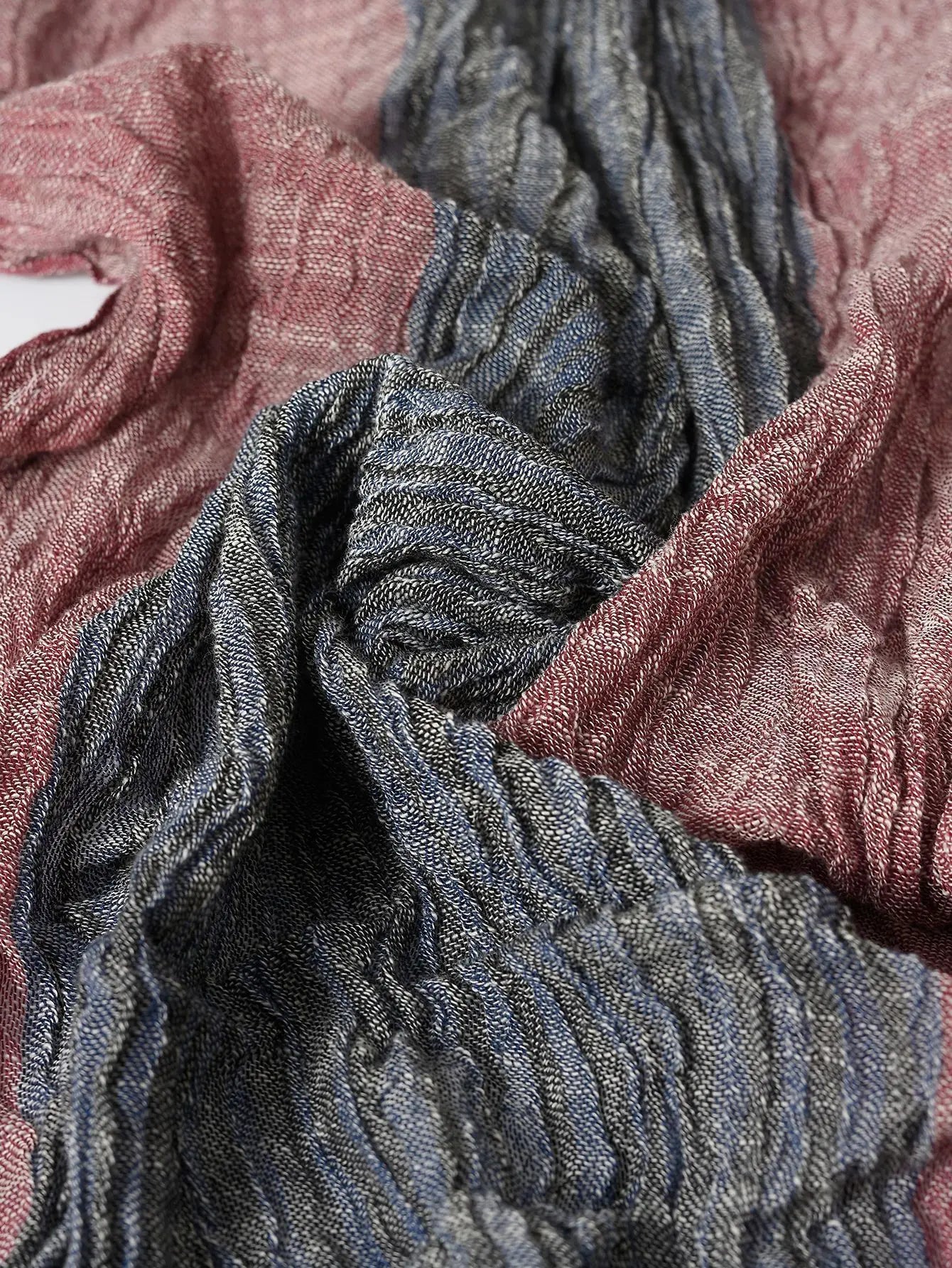 Fashionable Men's Cotton Linen Scarf | Warm Striped Neckerchief