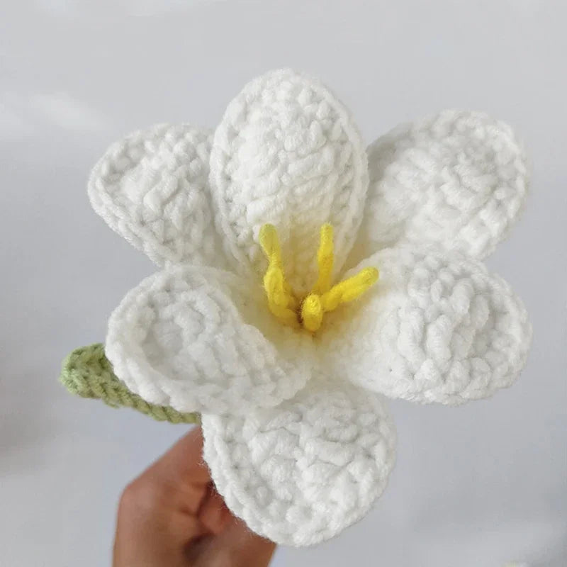 Ramo de tulipanes artificiales tejidos a mano para bodas y decoración