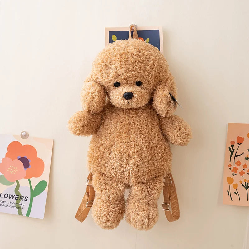 Cute Plush Teddy Dog Backpack | Adorable School Bag for Kids