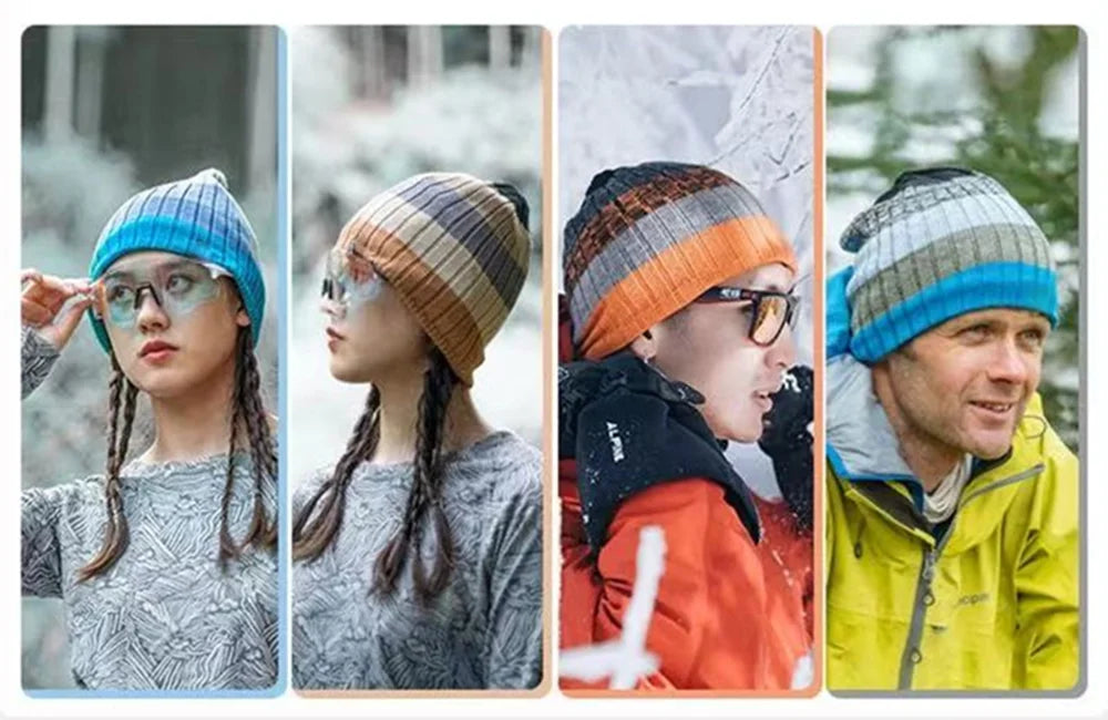 Unisex Colorful Stripes Winter Beanie | Warm Knit Ski Cap