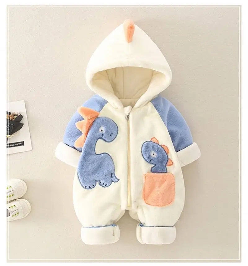 Thick Plush Newborn Baby Rompers | Cozy Winter Jumpsuit Outfits