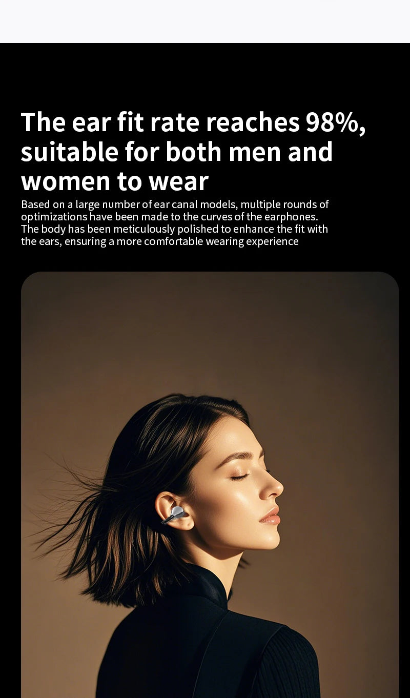 Wireless AI Translation Ear Clip | Bluetooth 5.49 Open-Ear Earbuds