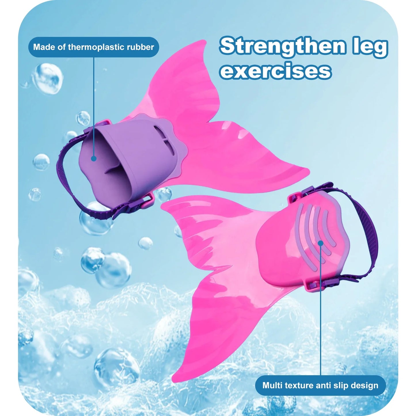 Adjustable Mermaid Silicone Fins for Swimming & Beach Fun