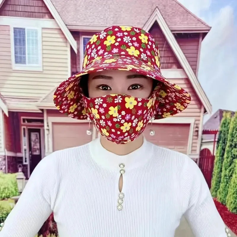 Breathable Windproof UV Protection Sun Hat with Face Mask