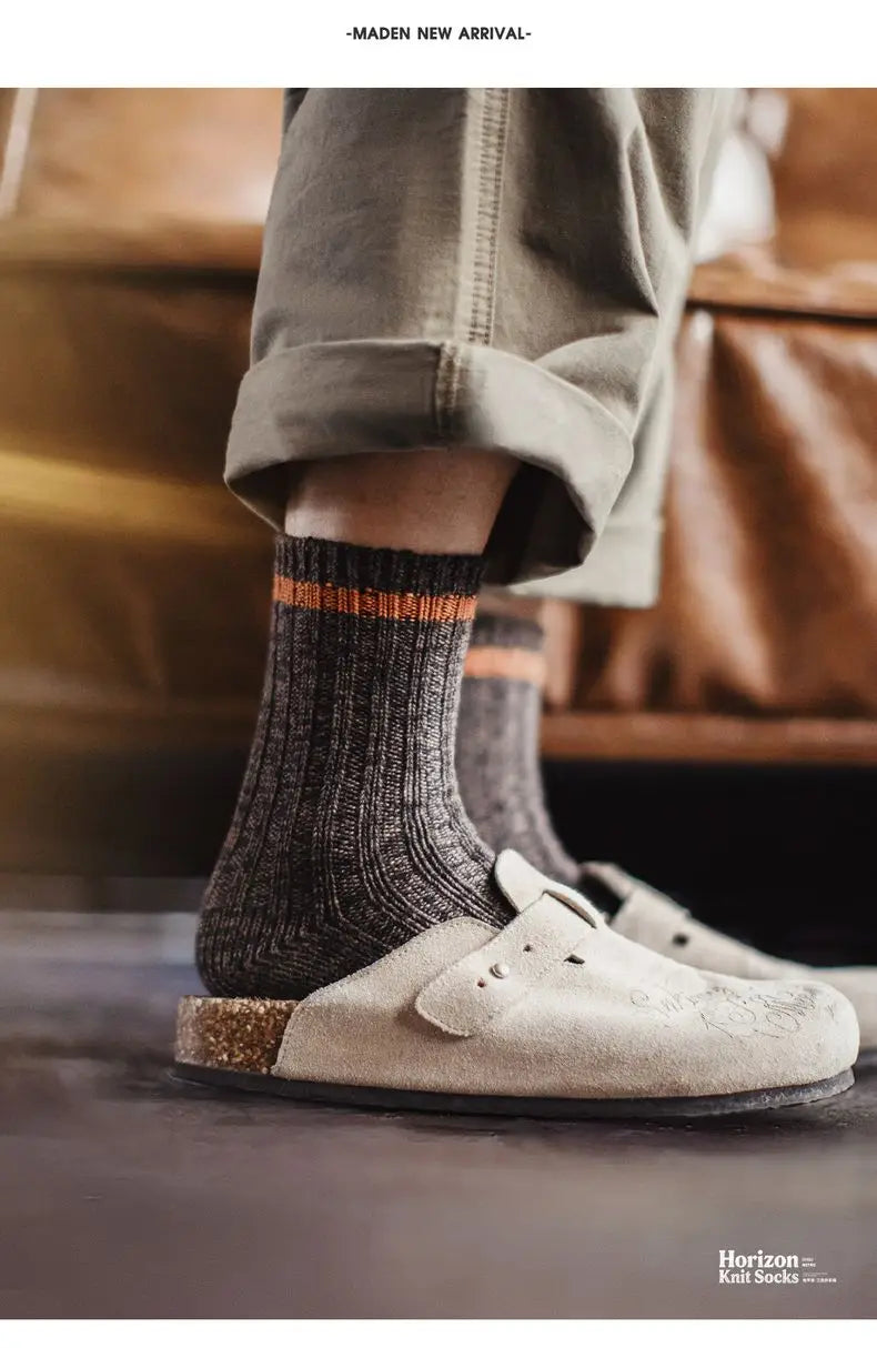 Men's 3-Pack Vintage Wool Blend Socks | Cozy Thermal Comfort
