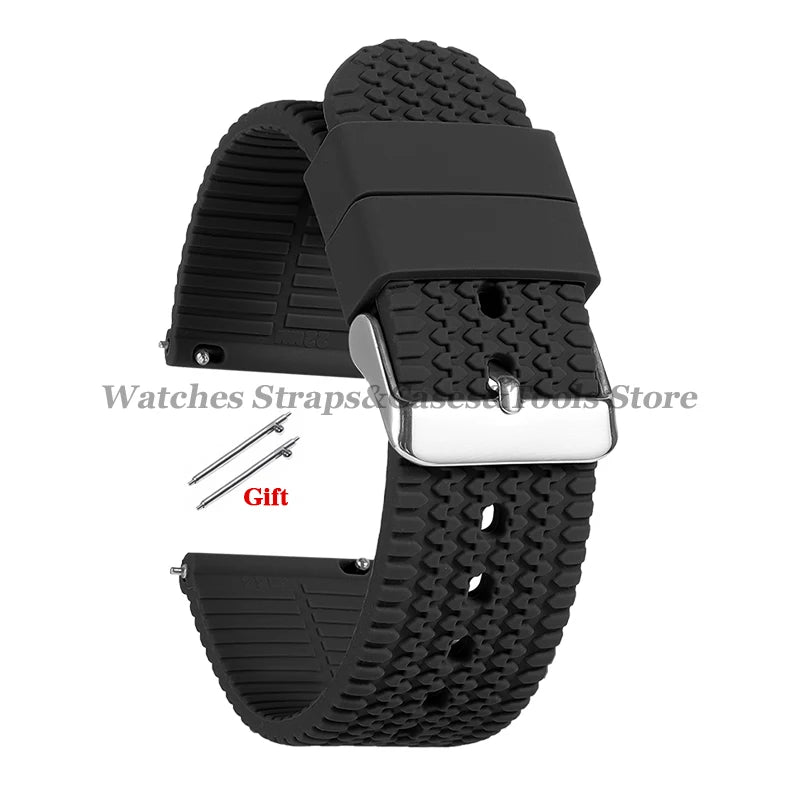 Soft Silicone Watch Bands | Quick Release Rubber Strap for All Watches