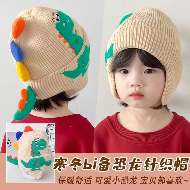 Winter Dinosaur Earflap Hat | Cute Thermal Cap for Kids