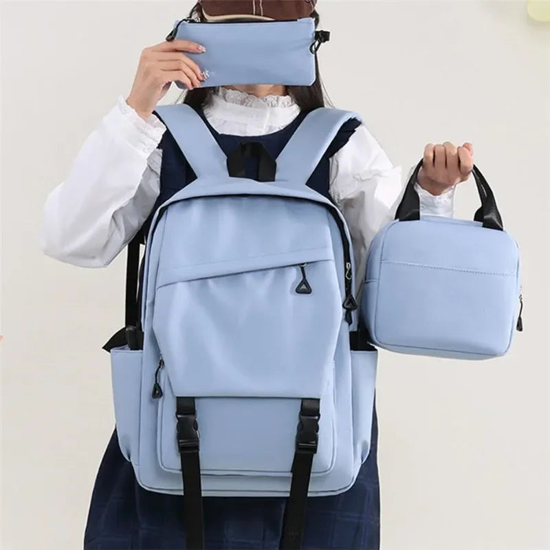 Versatile 3pcs Campus Backpack Set for Students and Travelers
