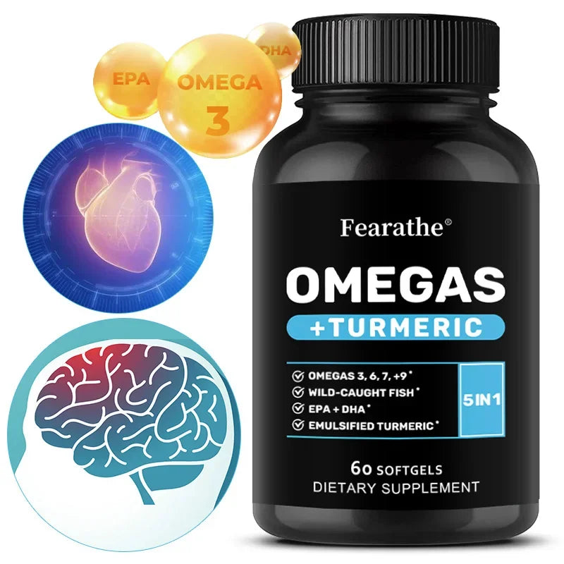 Omega 3 6 9 Turmeric Curcumin - Heart Health Supplement