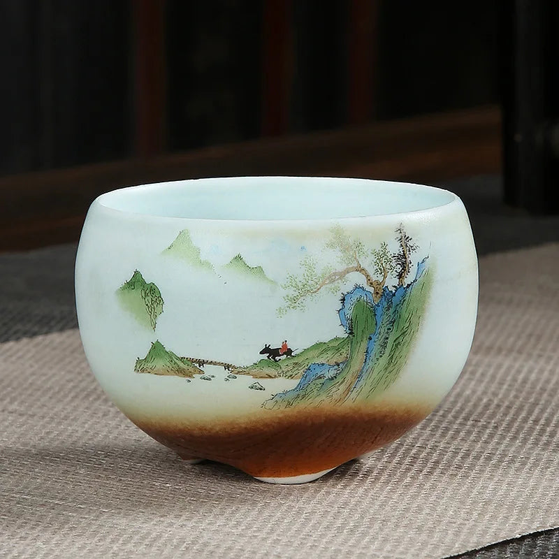 Handmade Vintage Ceramic Teacup | Japanese Coarse Pottery Mug