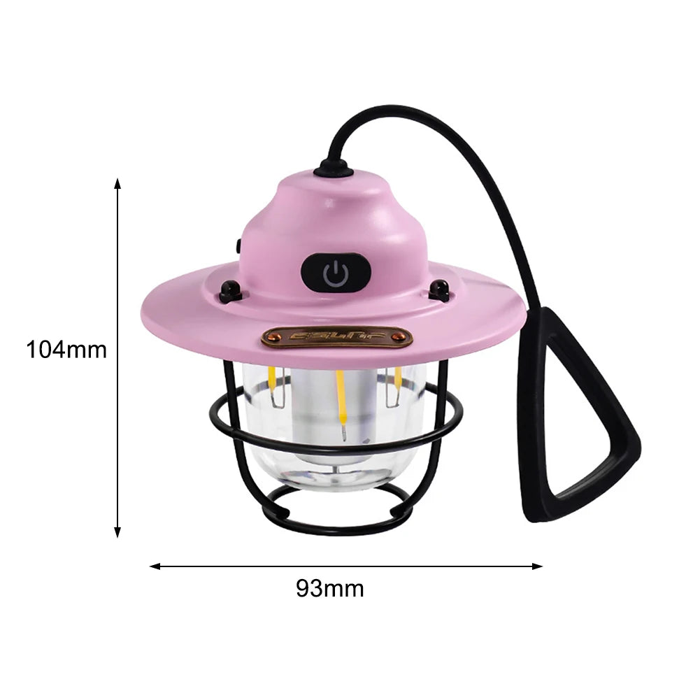 Linterna de camping retro LED | Luz regulable impermeable para tiendas de campaña