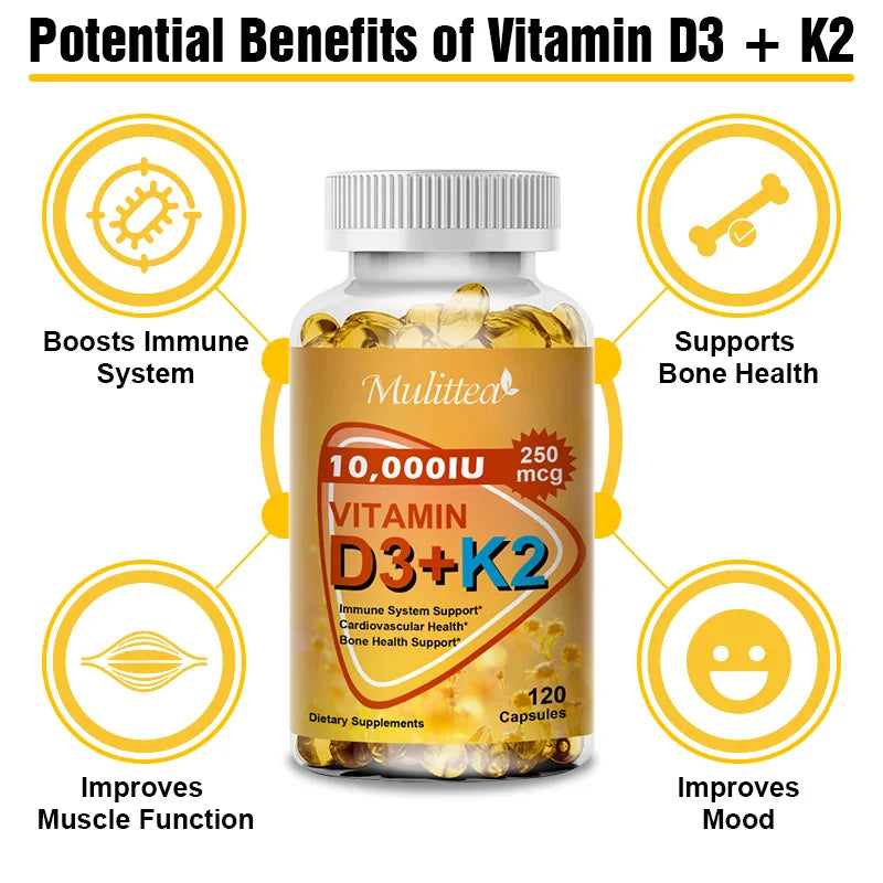 Calcium Magnesium & D3K2 Capsules for Bone and Immune Support