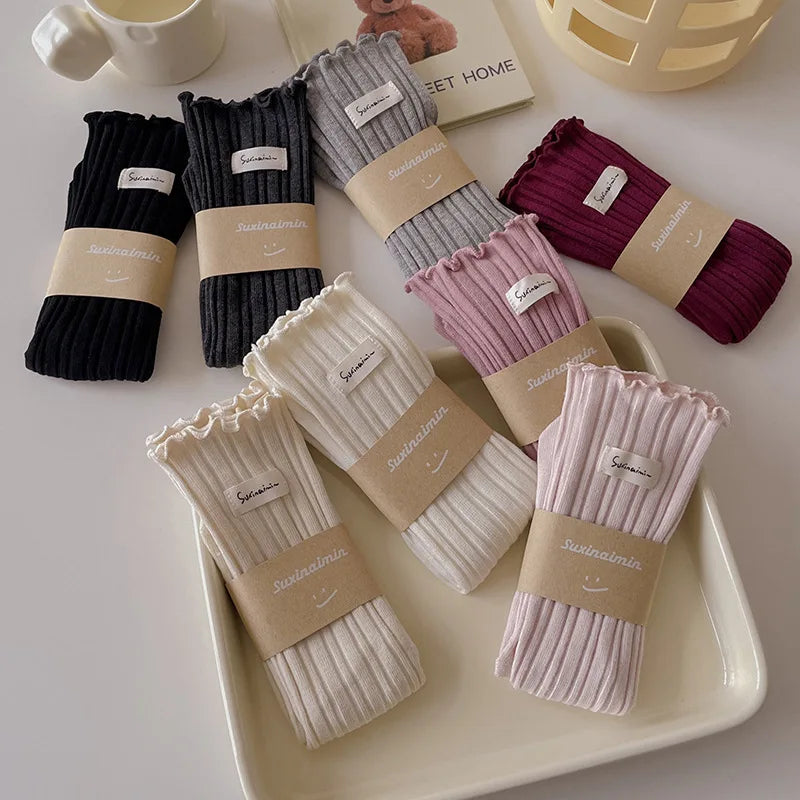 Colorful Ruffle Socks for Women | Cute Autumn Winter Fashion