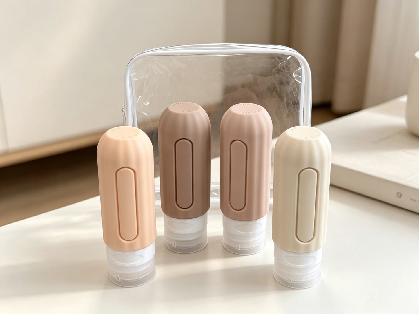 Elegant Pastel Silicone Travel Bottles | Leakproof Toiletry Containers