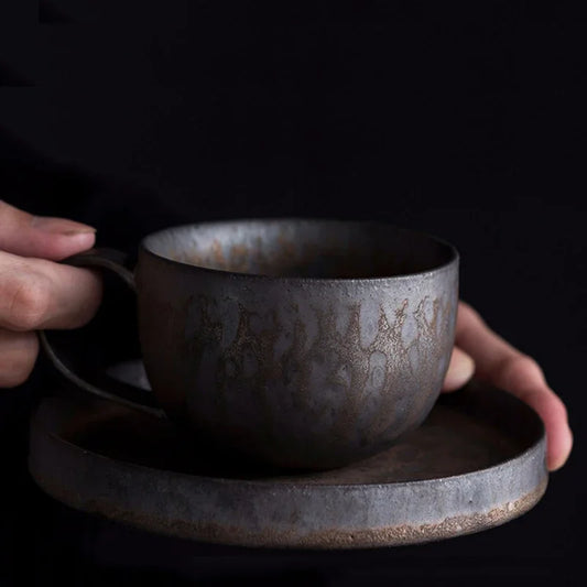 Taza de café de cerámica vintage | Elegante vaso para bebidas