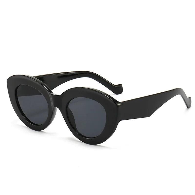 Vintage Thick Frame Oval Cat Eye Sunglasses | Trendy Street Style