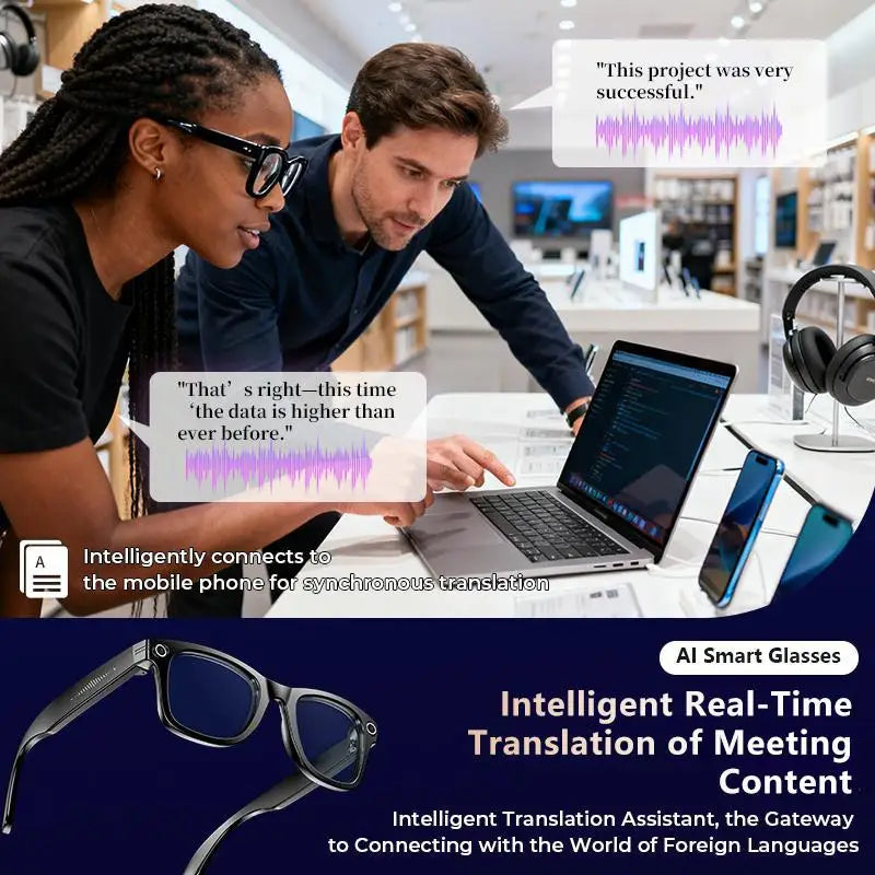Multifunctional Smart AI Camera Glasses | 4K Recording & Translation