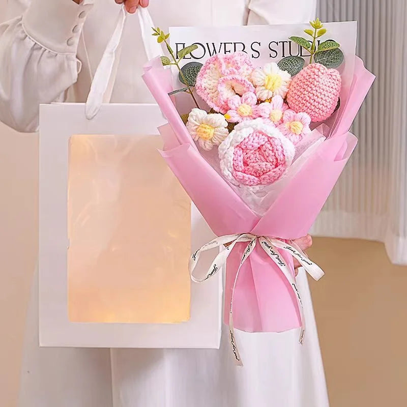 Hand-Knitted Crochet Flower Bouquet | Perfect Gift for Any Occasion