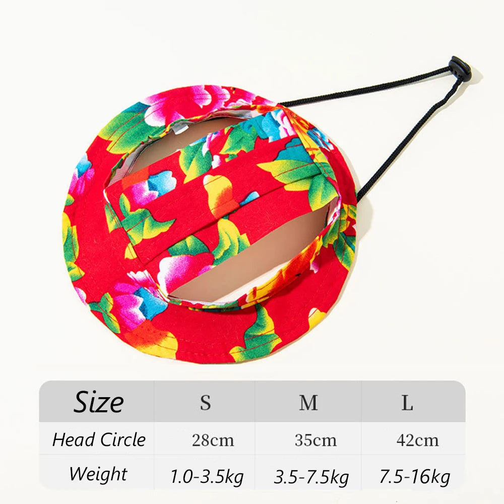 Cute Print Dog Hat for Small & Medium Dogs | Adjustable Pet Cap