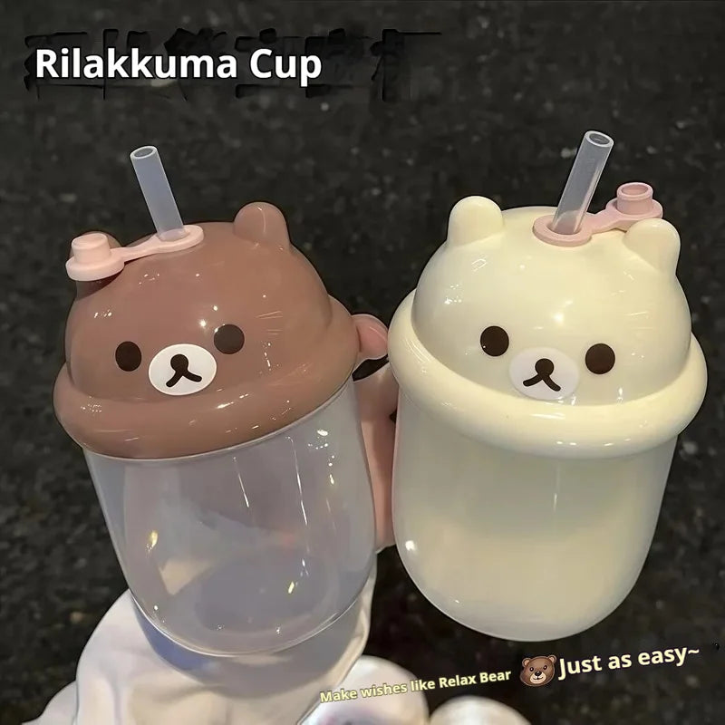 Cute Mini Plastic Straw Cup | Large Capacity Water Cup for Students