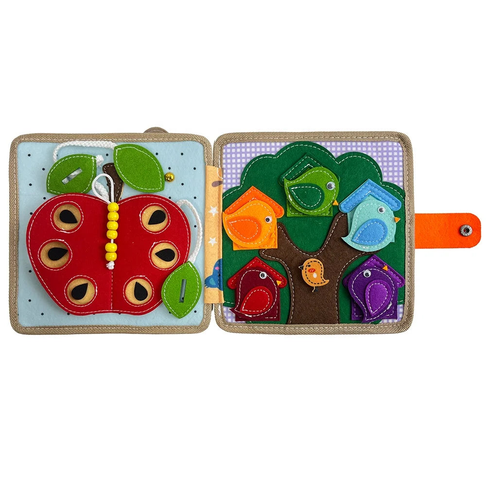 Montessori Giraffe Busy Board | 3D Felt Learning Toy for Kids