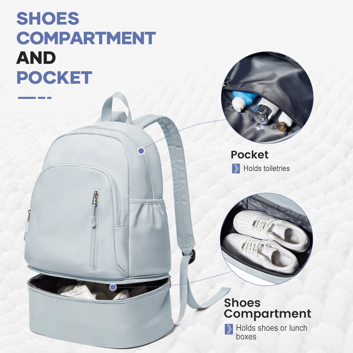 Versatile Sports Backpack | Waterproof Travel Bag with Shoe Compartment