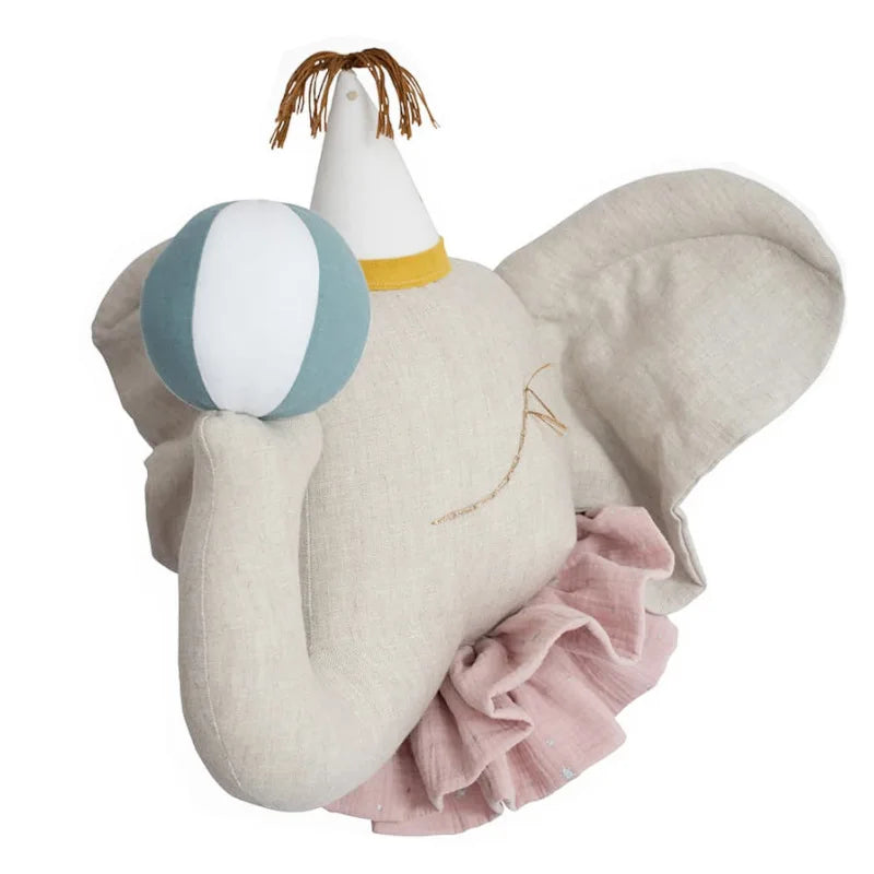 Adorable Elephant Head Wall Decoration | Charming Plush Toy