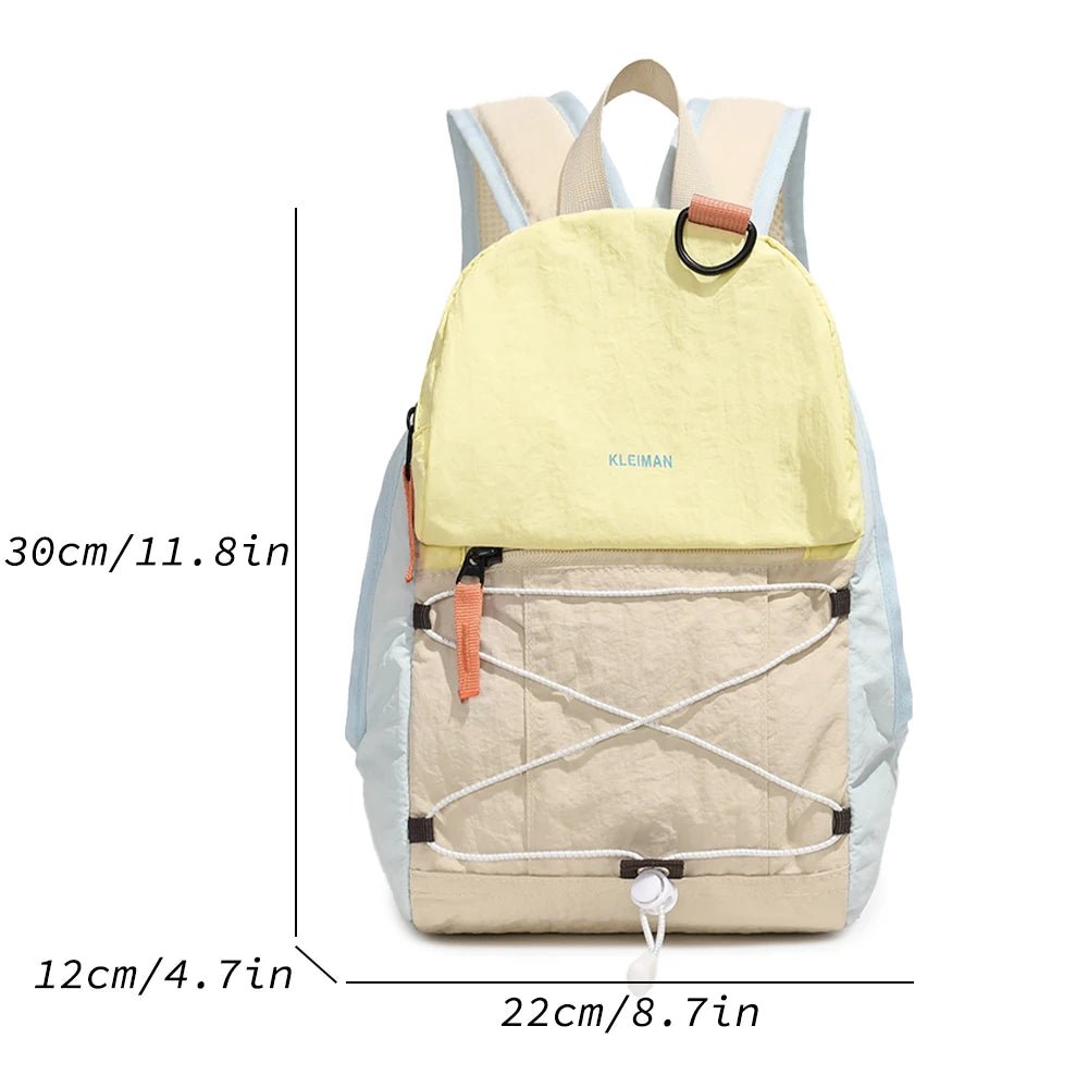 Color Block Mini Nylon Backpack | Lightweight Daypack for All Use