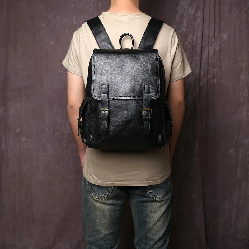 Handmade Leather Men's Backpack | Stylish Cowhide Computer Bag