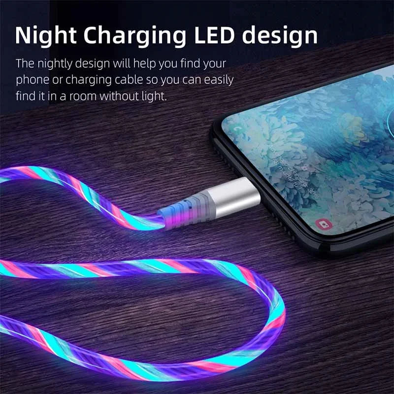 Glowing LED Fast Charging Data Cord | Type C & Micro USB Cable